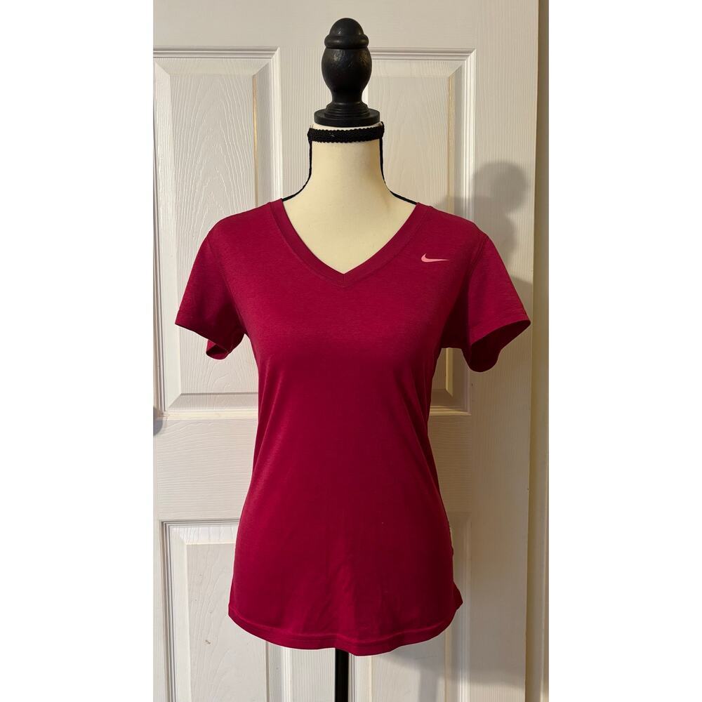 Nike Pro Dri Fit Short Sleeve Shirt Women's XS V-Neck Activewear Workout Gym